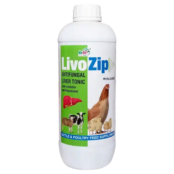 Livo Zip - Anti-Fungal Liver Tonic For Cattle & Poultry - 1 Ltr