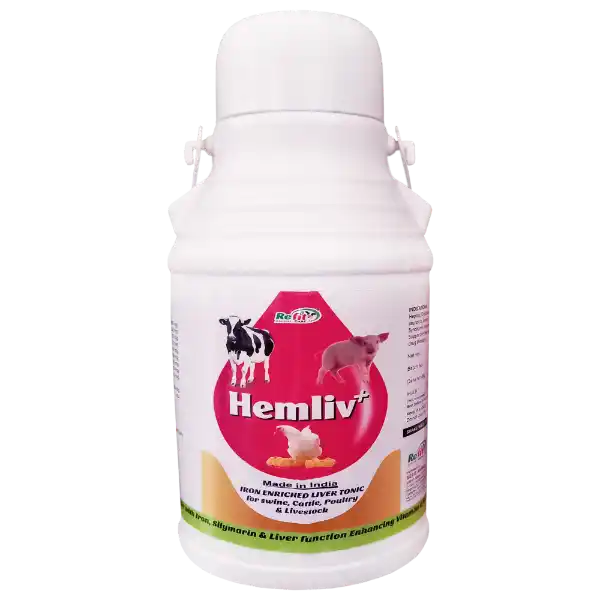 Hemliv+ - Liver Tonic With Iron For Cattle & Poultry - 2 Ltr